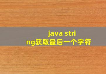 java string获取最后一个字符